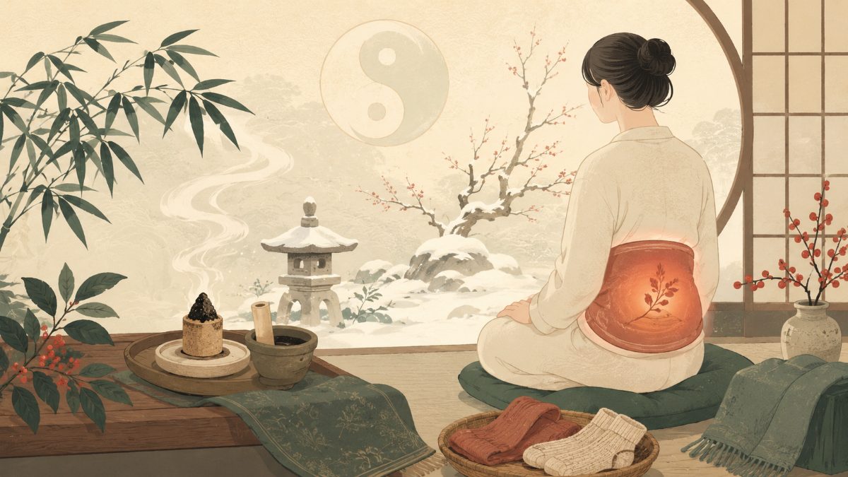 東洋医学の腎をイメージした和風イラスト